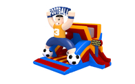 Football Inflatable Bouncer Combo With Slide For Outdoor Kids Castle Jumping Trampoline