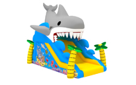 1000D Commercial Inflatable Water Slides Fun Shark Blow Up Jumping Combo