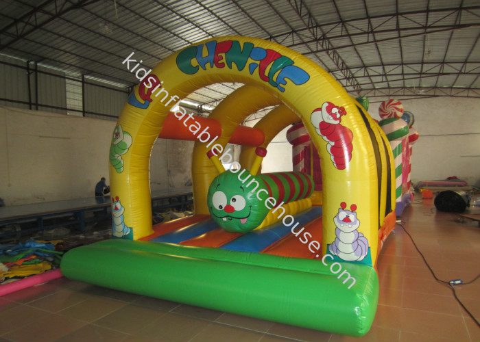 Kids inflatable bounce house with caterpillar inside hot arch modeling inflatable jump house