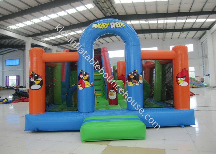 Cheap price inflatable crazy bird combo house commercial inflatable crazy bird jumping castle with slide on sale