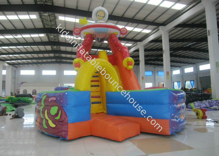 Space Theme Commercial Inflatable Water Slides Digital Printing High Slide Jumping Castle