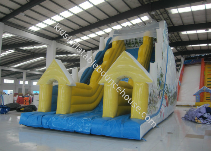 Snow Mountain Big Inflatable Water Slides , Amusement Park Commercial Grade Water Slide