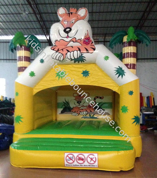 Small Inflatable Tiger Bounce Forest Jungle Tiger Modeling Inflatable Jump House For Children Under 8 Years