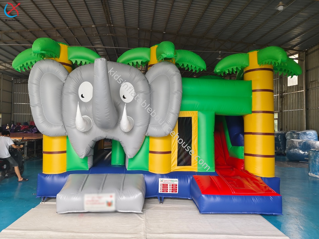 Factory inflatables Bouncy Castle Slide Combo Elephant Jungle Bouncy ...