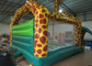 Amusement Park Custom Made Inflatables Giraffe Bounce Combo Enviroment - Friendly