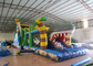 White Shark Inflatable Obstacle Courses Silk Printing 14 X 4m With Palm Trees