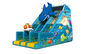Dark Blue Undersea World Lovely Dolphin Inflatable Dry Slide , 3 Years Guarantee