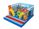Ocean Themed Kids Inflatable Bounce House Sea World Painting With Interesting Obstacles Inside
