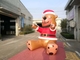 Customized PVC Printing Inflatable Christmas Decorations Bear Catoon For Commercial Show