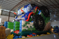 Durable Monster Truck Inflatable Slide / Digital Printing SUV Expedition Car Dry Slide