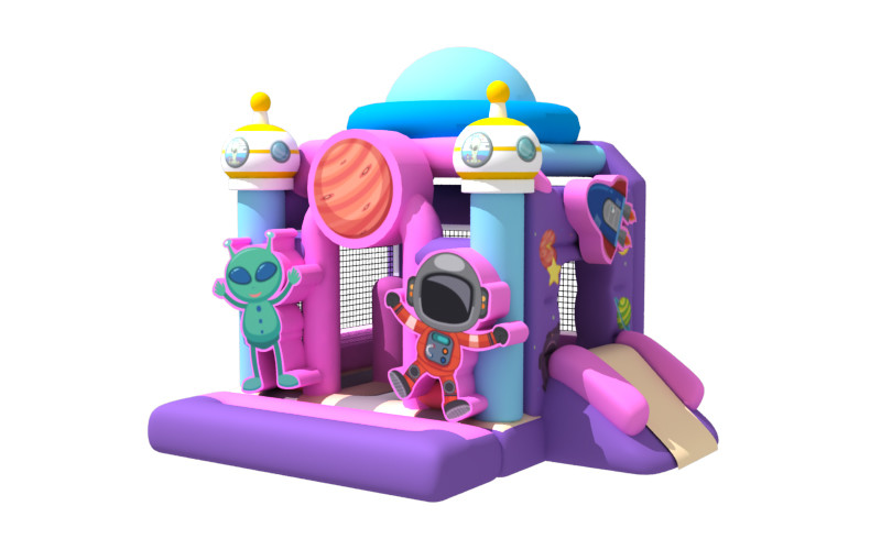Customized Inflatable Bouncy House With Slide Alien Astronaut Moon ...