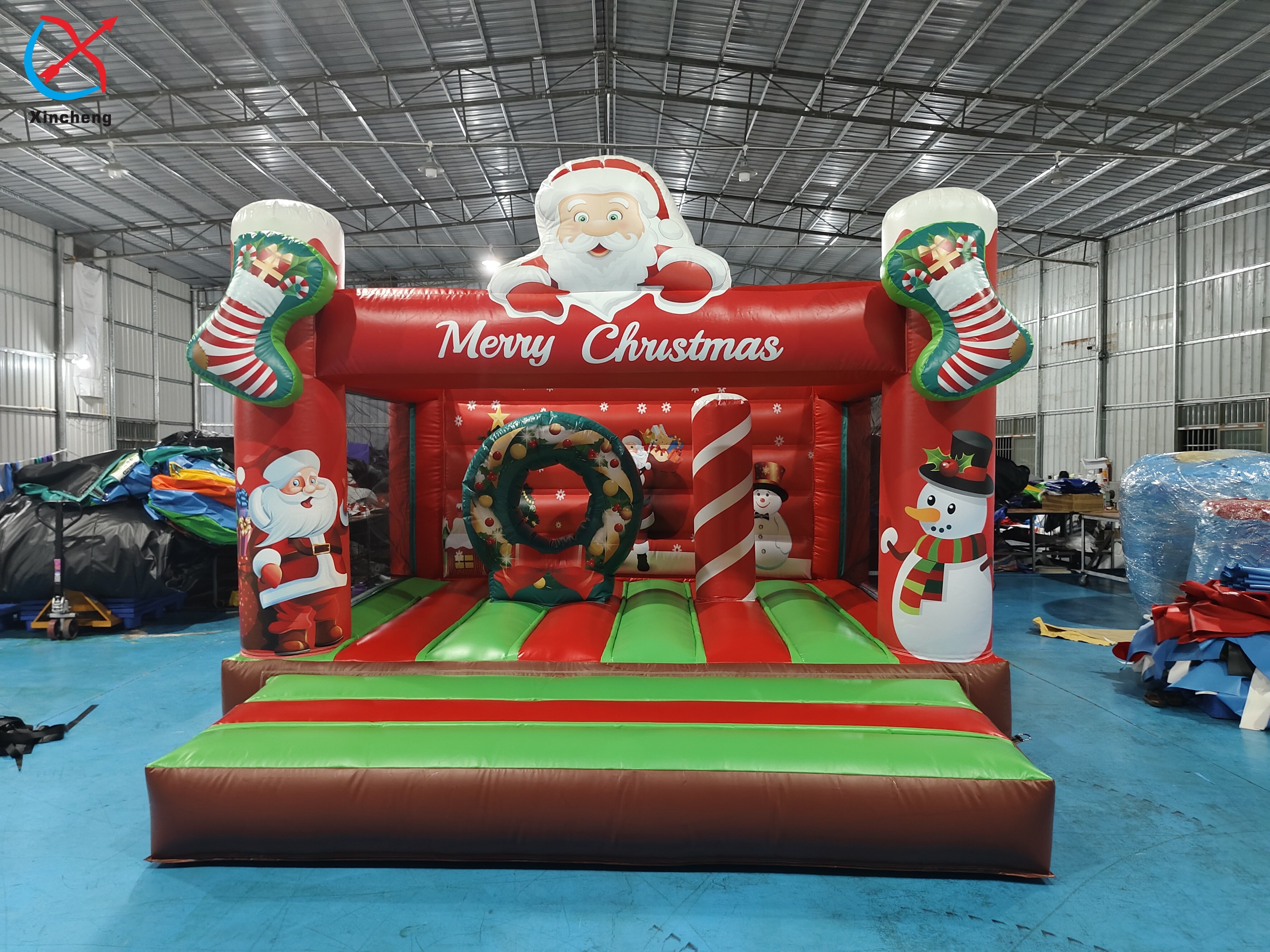 Bouncing Spring Santa Supplier Inflatable Christmas Santa Claus Jumping House Inflatable ...