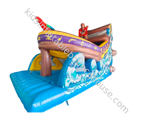 Large Inflatable Pirate Ship Water Slide For Kids Inflatable Slide Bouncy Castle Commercial