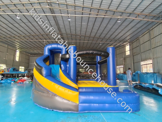 Fireproof Commercial Inflatable Bouncer Moonwalk Cartoon Theme With Rotary Slide Combo