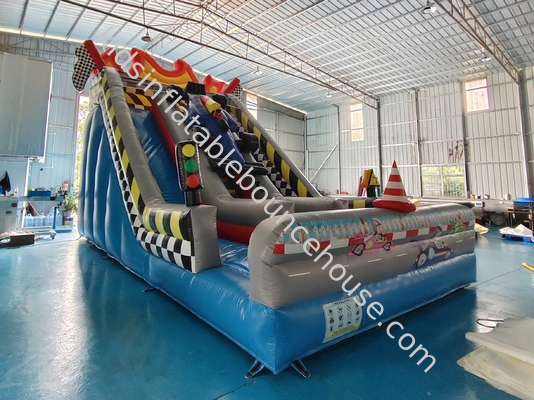 Digital Printing fireproof Commercial Inflatable Slide Open Wheel Race Car Inflatable Slide Porter