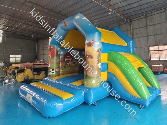 Commercial Kids Inflatable Jumping Castle With Slide Farm Theme Inflatable Bouncy House Combo For Outdoor Indoor