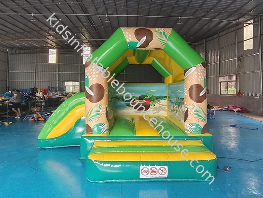 Commercial Grade Inflatable Combo Coconut Tree Sandbeach Inflatable Bouncy House With Slide Jumping Castle For Sale