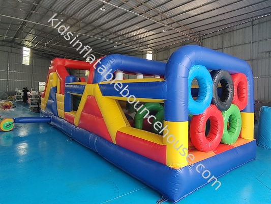 Commercial Grade PVC Tarpaulin Giant Inflatable Obstacle Courses Inflatable Fun City For Outdoor