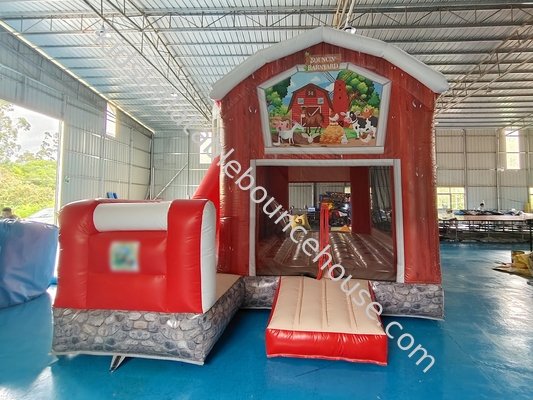 Commercial PVC Tarpaulin Fireproof Baffle Inflatable Bounce House With Slide Inflatable Combo Castle For Kids