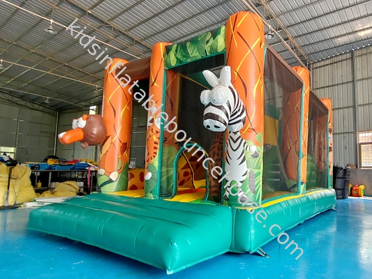 Customized Popular Inflatable Castle Animals Figures Inflatable Bouncer House With Dry Slide Jumping House For Event