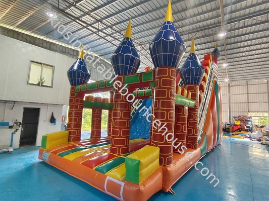 Commercial PVC Inflatable Slide Castle Wide Slides Exotic Charm Castle Inflatable Dry Slide For Kids And Adults