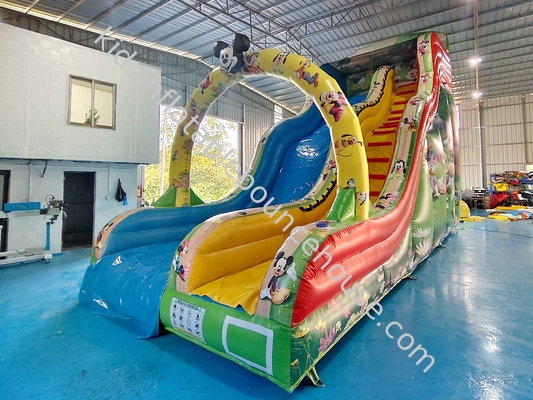 Commercial Outdoor Inflatable Dry Slide Castle Disney Micky Mouse Cartoon Party Inflatable Dry Slide For Kids And Adults