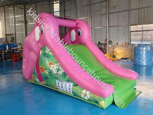 Digital Printing Inflatable Dry Slide Small Inflatable Slide Pink Elephant For Outdoor Indoor For Kids