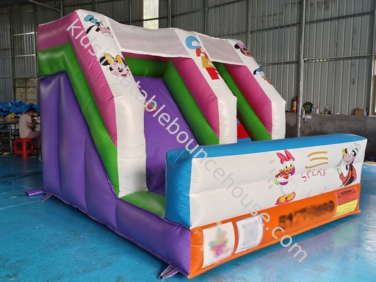 Commercial 0.55 Pvc Digital Printing Inflatable Dry Slide Mickey Mouse Cartoon Inflatable Castle For Outdoor For Kids