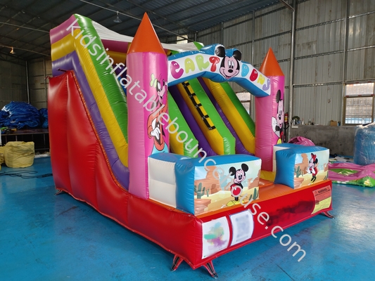 Commercial Digital Printing Inflatable Dry Slide Mickey Mouse Cartoon Inflatable Castle For Outdoor For Kids