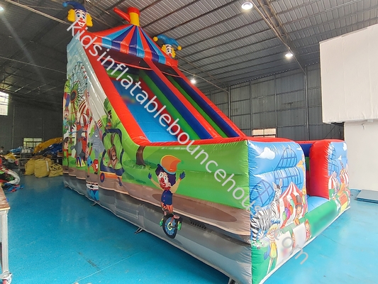Commercial Digital Printing Inflatable Big Slides Clown Circus Printing Inflatable Slides Castle For Outdoor For Kids