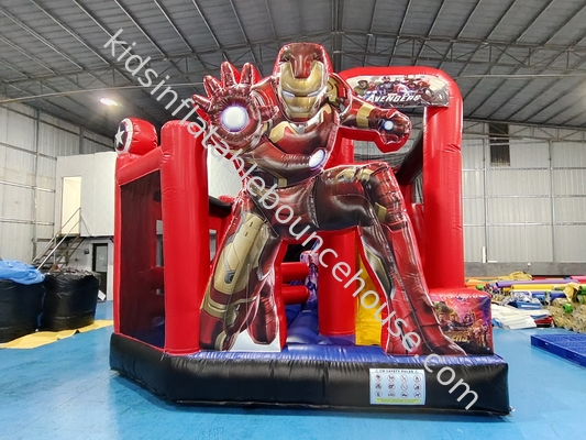 New Design Digital Printing Inflatable Bounce House With Slides Marvel Iron Man Inflatable Jumping Castle For Kids