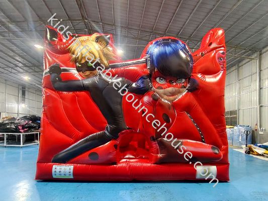 Digital Printing Inflatable Bounce House With Slides Miraculous Ladybug Inflatable Jumping Castle For Kids