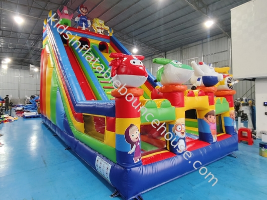 Commercial Pvc Tarpaulin Inflatable Slides Cartoon Characters Inflatable Water Slides Castle For Kids And Adults