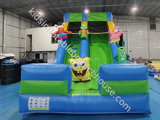 Customized PVC Inflatable Dry Slides SpongeBob Square Pants Inflatable Castle For Kids