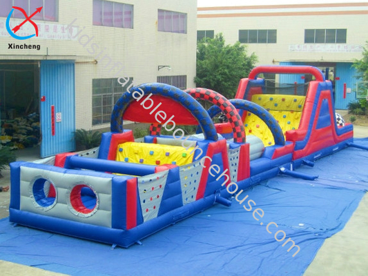 OEM/ODM Long Track Inflatable Commercial Obstacle Course Bouncy Castle Slides