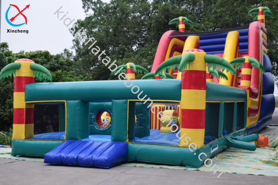 Customized Giant Inflatable Palm Tree Slides Inflatable Bouncy Castle With Slides