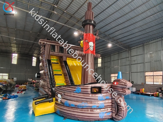 Commercial Inflatable The Pirate Ship Bouncy House With Slide Inflatable Castle