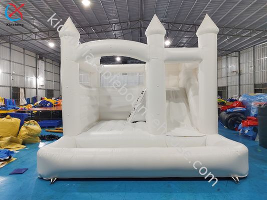 ODM/OEM Inflatable White Wedding Bouncy Castle With Slide For Wedding Party