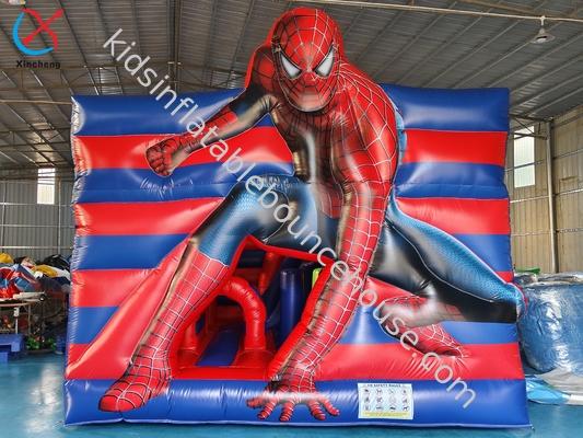 Inflatable Combo Castle Spiderman Bouncy House With Slide
