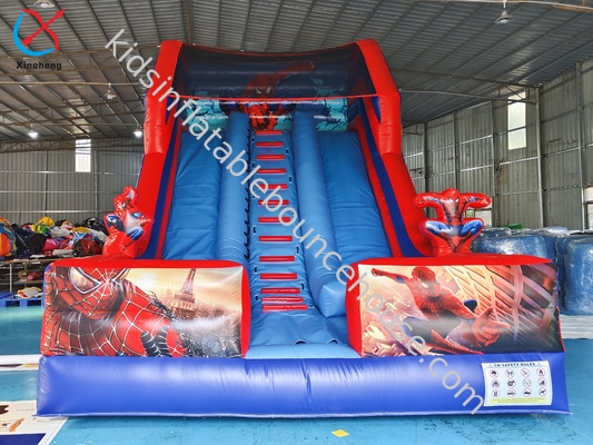 Manufacturer PVC Inflatable Slide Spiderman Hero Inflatable Double Dry Slides