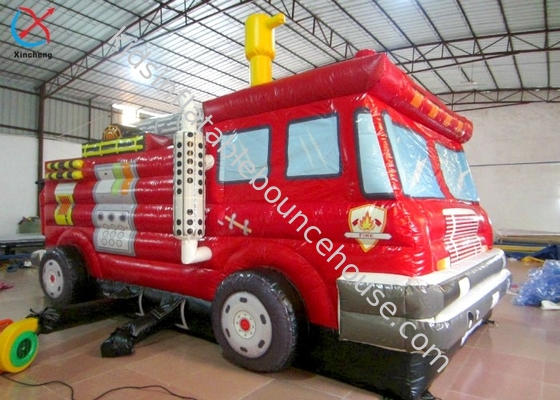 Customized Funny Firetruck Bounce House Inflatable Jumping House For Kids