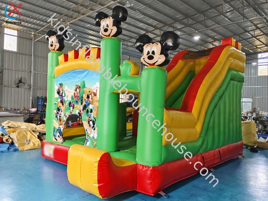 Custom Green Mickey Minnie Cute Anime Themed Kids Jumping Castle