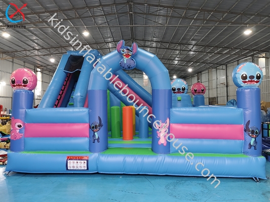Digital Printing Inflatable Combos Stitch Inflatable Bouncy House With Slide