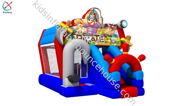 Commercial Inflatable Combos Pirate Inflatable Bouncy House With Slide For Kids