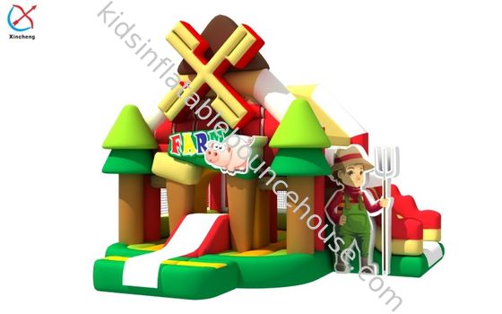 Factory Digital Printing Inflatable Bounce House With Slides Farm Inflatable Castle