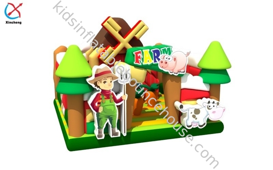 Outdoor Inflatable Bouncy House With Slide Farm Inflatable Castle For Kids