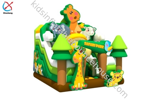 Customized Inflatable Bouncer Castle With Slide Safari Park Bouncy House