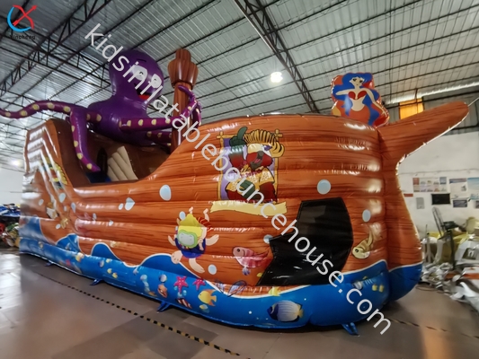 Customized PVC Inflatable Octopus The Pirate Ship Inflatable Obstacle Course