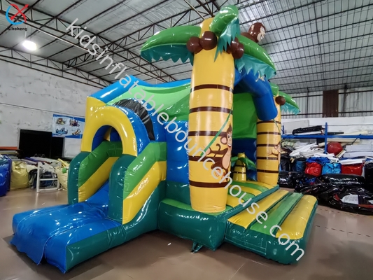 Customized Inflatable Bouncer With Slide Combo Jungle Monkey Inflatable Castle