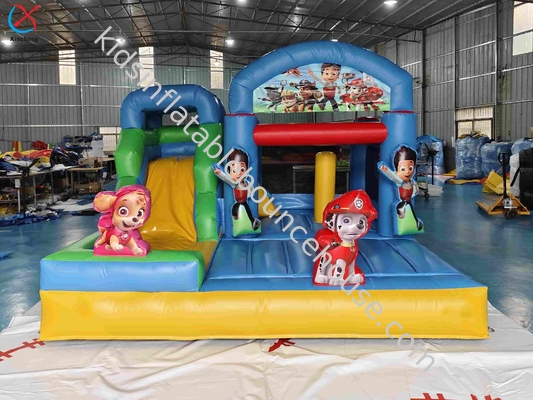 Popular Cartoon Inflatable Bounce House With Slides PAW Patrol Inflatable Combo For Kids
